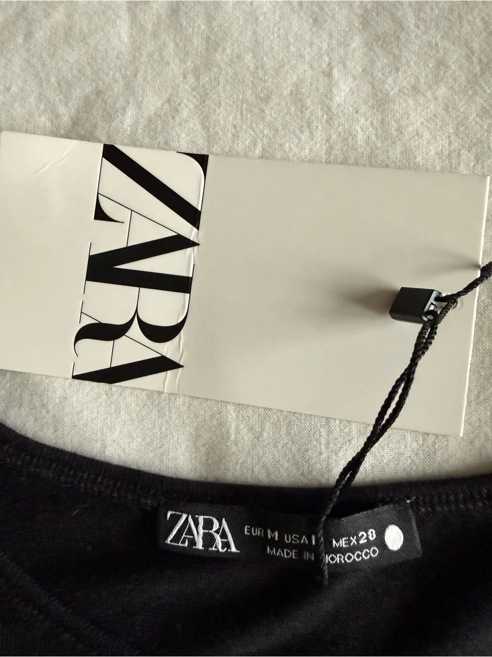 NWT Zara Basic Black Long Sleeve Top Tee Size M